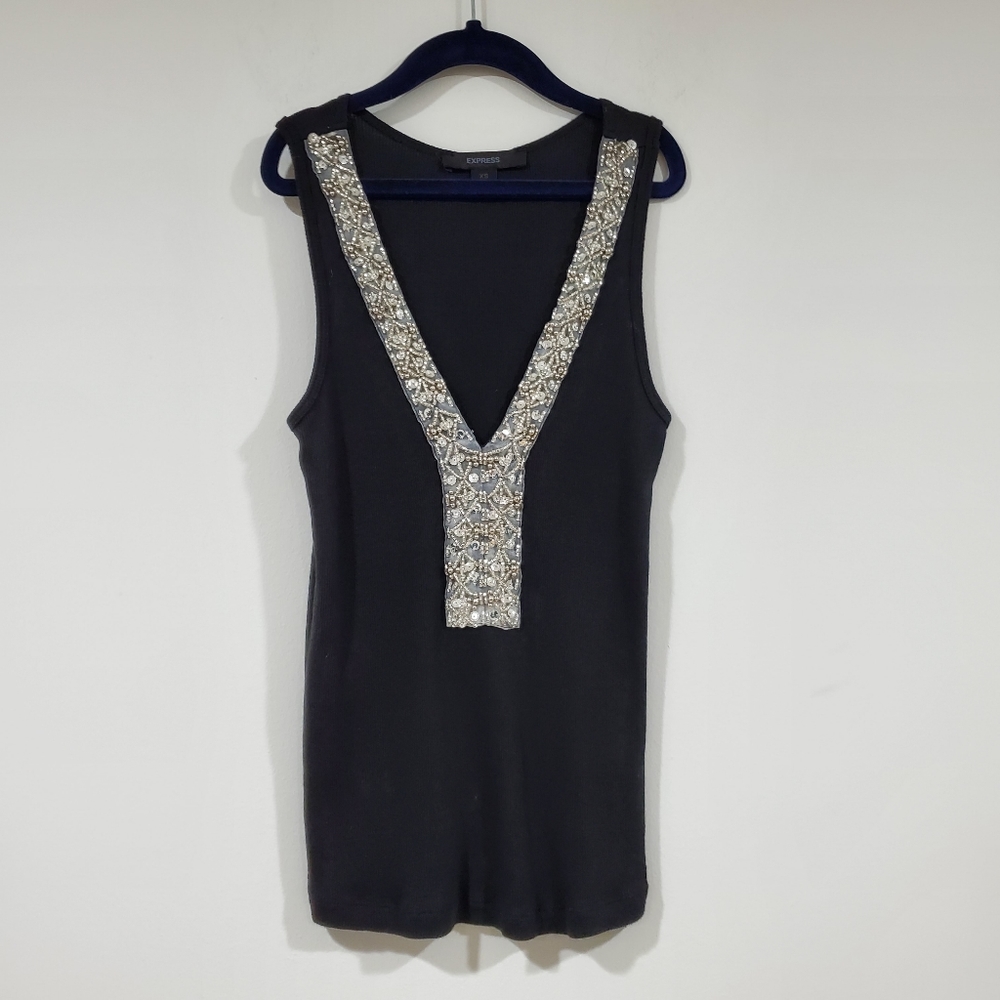 Express Sequin Embellished Tank Top Women's Size XS